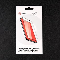 Защитное стекло mObility, для Vivo T1, полный клей, черное - фото 51396601