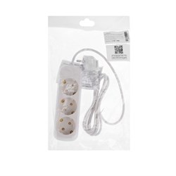 Удлинитель Luazon Lighting ECO, 3 розетки, 1.7 м, 10 А, 2200 Вт, ПВС 3х0.75 мм2, с з/к,белый - фото 51397617