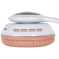 Детские наушники AIWA AW025, беспроводные, накладные, микрофон, 250 мАч, белый-розовый - фото 51398123