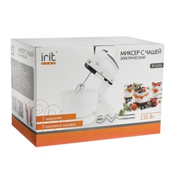 Миксер Irit IR-5434, стационарный, 150 Вт, 2 л, 7 скоростей, 2 насадки, белый - фото 51400551