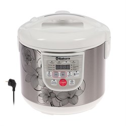 Мультиварка Sakura SA-7753W, 800 Вт, 5 л, 37 программ, с антипригарным покрытием - фото 51400639