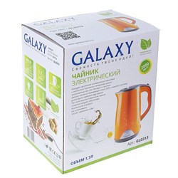 Чайник электрический Galaxy GL 0313, 1.7 л, 2000 Вт, оранжевый - фото 51400673