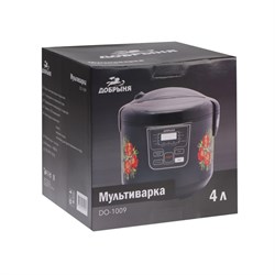 Мультиварка "Добрыня" DO-1009, 11 программ, 4 л, 1000 Вт, черная "маки" - фото 51401067