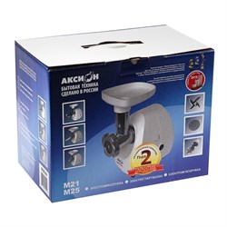 Мясорубка "Аксион" М 25.04, 1500 Вт, соковыжималка, насадки для колбас, белая - фото 51401340