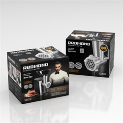 Мясорубка Redmond RMG-1223, 1000 Вт, реверс, насадки для колбасы, черная - фото 51401363