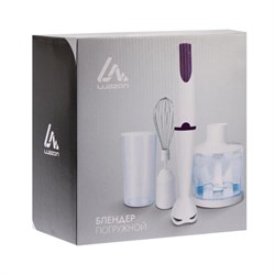 Блендер Luazon LBR-01, погружной, 500 Вт, 0.5/0.6 л, 2 скорости, фиолетовый - фото 51401407