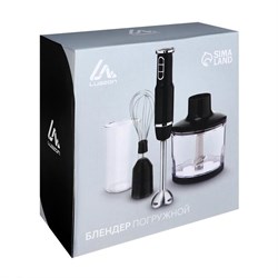 Блендер Luazon LBR-02, погружной, 650 Вт, 0.3/0.6 л, 3 скорости, чёрный - фото 51401414