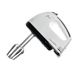 Миксер Luazon LMR-02, ручной, 180 Вт, 7 скоростей, 2 насадки, бело-чёрный - фото 51401419