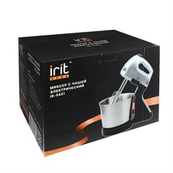 Миксер Irit IR-5431, стационарный, 250 Вт, 2 л, 7 скоростей, 4 насадки, серебристый - фото 51401640