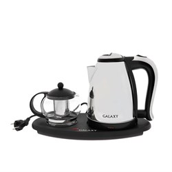 Чайник электрический Galaxy GL 0401, металл, 1.8/0.8 л, 2035 Вт, серебристый - фото 51401703