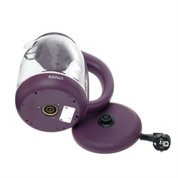 Чайник электрический Kitfort KT-640-5, стекло, 1.7 л, 2200 Вт, подсветка, фиолетовый - фото 51401738