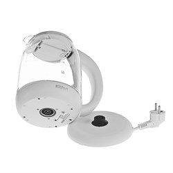 Чайник электрический Kitfort KT-640-3, стекло, 1.7 л, 2200 Вт, подсветка, серый - фото 51401772