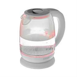 Чайник электрический Kitfort KT-640-3, стекло, 1.7 л, 2200 Вт, подсветка, серый - фото 51401777