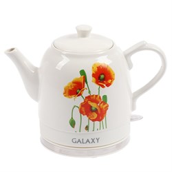 Чайник электрический Galaxy GL 0506, керамика, 1.4 л, 1400 Вт, белый - фото 51401824