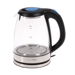 Чайник электрический Luazon LSK-1802, 1.8 л, стеклянный, с подсветкой, 1500 Вт, чёрно-синий - фото 51402011