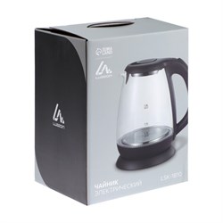 Чайник электрический Luazon LSK-1802, 1.8 л, стеклянный, с подсветкой, 1500 Вт, чёрно-синий - фото 51402018