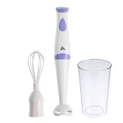 Блендер Luazon LBR-24, погружной, 250 Вт, 0.6 л, 1 скорость, бело-фиолетовый - фото 51402144