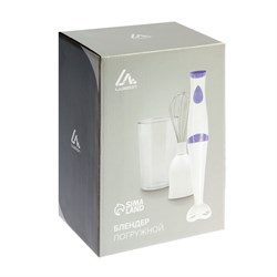 Блендер Luazon LBR-24, погружной, 250 Вт, 0.6 л, 1 скорость, бело-фиолетовый - фото 51402148