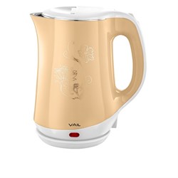 Чайник электрический VAIL VL-5551, пластик, колба металл, 1.8 л, 1500 Вт, бежевый - фото 51402431