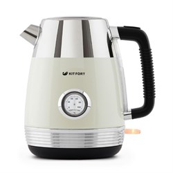 Чайник электрический Kitfort КТ-633-3, металл, 1.7 л, 2150 Вт, встроенный термометр, бежевый - фото 51402546