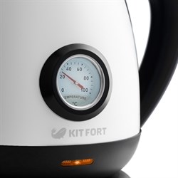 Чайник электрический Kitfort КТ-642-3, металл, 1.7 л, 2200 Вт, белый - фото 51402557
