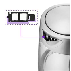 Чайник электрический Kitfort KT-6114, стекло, 1.7 л, 2200 Вт, регулировка t°, серебристый - фото 51403288