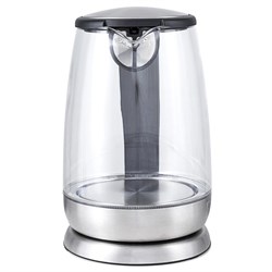 Чайник электрический Kitfort KT-619, стекло, 1.7 л, 2200 Вт, автоотключение, серебристый - фото 51403297