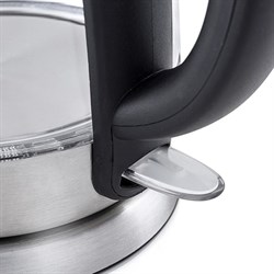 Чайник электрический Kitfort KT-619, стекло, 1.7 л, 2200 Вт, автоотключение, серебристый - фото 51403299