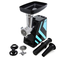 Мясорубка электрическая Kitfort KT-2101-1, 1500 Вт, 1.2 кг/мин, 4 насадки, реверс, голубая - фото 51403381