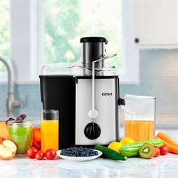 Соковыжималка Kitfort КТ-1116, центробежная, 600 Вт, 550 мл, 2 скорости, серебристая - фото 51403689