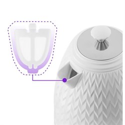 Чайник электрический Kitfort KT-681, пластик, 1.7 л, 2200 Вт, автоотключение, белый - фото 51403708