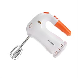 Миксер WILLMARK WHM-6023ST, ручной, 400 Вт, 5 скоростей, 2 насадки, подставка, оранжевый - фото 51403811