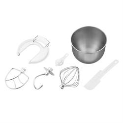 Миксер Kitfort КТ-3028-3, планетарный, 1000 Вт, 5 л, 3 насадки, 8 режимов+импульс, серый - фото 51403859