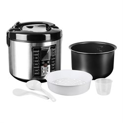 Мультиварка REDMOND RMC-M25, 860 Вт, 5 л, 16 программ, антипригарное покрытие, черная/сталь - фото 51404157