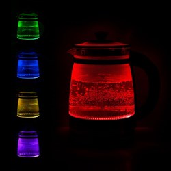 Чайник электрический Kitfort KT-6119, стекло, 1.7 л, 2200 Вт, регулировка t°, серебристый - фото 51404330