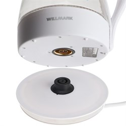 Чайник электрический WILLMARK WEK-1708G, стекло, 1.7 л, 2200 Вт, LED-подсветка, белый - фото 51404554
