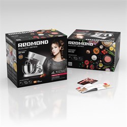 Кухонная машина REDMOND RKM-4030, 1200 Вт, 5 л, 6 скоростей, 3 насадки, серебристая - фото 51404666