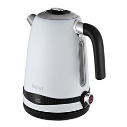 Чайник электрический Kitfort KT-6121-2, металл, 1.7 л, 2200 Вт, регулировка t°, белый - фото 51404867