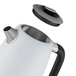 Чайник электрический Kitfort KT-6121-2, металл, 1.7 л, 2200 Вт, регулировка t°, белый - фото 51404871