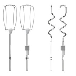 Миксер Moulinex HM464110, стационарный, 500 Вт, 5 скоростей, 4 насадки, бело-серый - фото 51405236