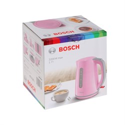 Чайник электрический BOSCH TWK7500K, пластик, 1.7 л, 2200 Вт, розово-серый - фото 51406605