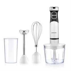 Блендер погружной BRAYER 1242BR, 800 Вт, , нержавеющие лезвия, 2 скорости, 2 насадки, белый - фото 51406706