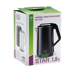 Чайник электрический HOMESTAR HS-1036, пластик, колба металл, 1.8 л, 1500 Вт, фиолетовый - фото 51408084