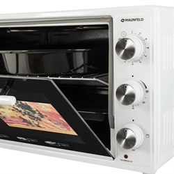 Мини-печь MAUNFELD CEMOB.363.W, 1300 Вт, 36 л, 50-300°С, гриль, таймер, белая - фото 51408761