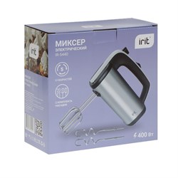 Миксер Irit IR-5440, ручной, 400 Вт, 2 насадки, 5 скоростей, чёрно-серебристый - фото 51408899