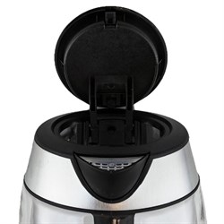 Чайники jvc JK-KE1825, стекло, 1.7 л, 2200 Вт, чёрный с серебристым - фото 51409300