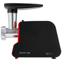 Мясорубка Galaxy GL 2418, 2000 Вт, 1.3 кг/мин, 3 насадки, реверс, красная - фото 51409492