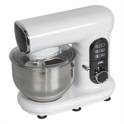 Миксер jvc JK-MX515, планетарный, 1000 Вт, 5 л, 6 скоростей, 3 насадки, белый - фото 51409722