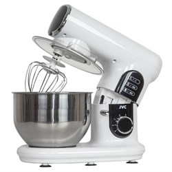 Миксер jvc JK-MX515, планетарный, 1000 Вт, 5 л, 6 скоростей, 3 насадки, белый - фото 51409723