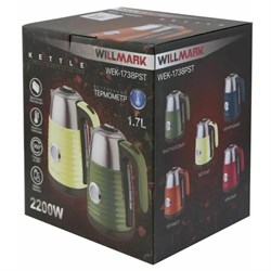 Чайник электрический WILLMARK WEK-1738PST, металл, 1.7 л, 2200 Вт, оранжевый - фото 51411092